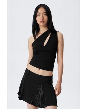 Weekday One-Shoulder Cut-Out Top - Black
