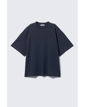 Weekday Oversized Short-Sleeved Cotton T-Shirt - Blue