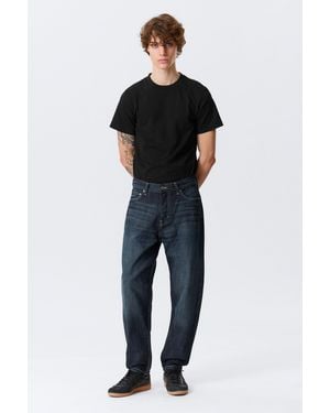 Weekday Ray Mid Rise Relaxed Tapered Leg Jeans - Black