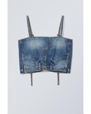 Weekday Jeans-Trägertop Im Bandeu-Stil - Blau