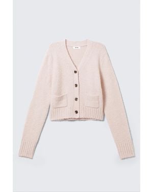 Monki Rippstrick-Cardigan Mit V-Ausschnitt - Pink