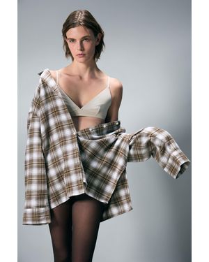 Weekday Relaxed Flannel Pyjama Shirt - Grey