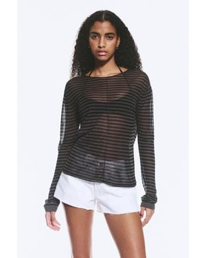 Weekday Loose Sheer Knitted Jumper - Black