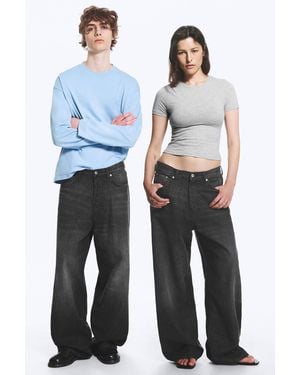 Weekday Astro Mid Rise Loose Baggy Jeans - Black