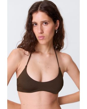 Weekday Minimal Halter Bikini Top - Black