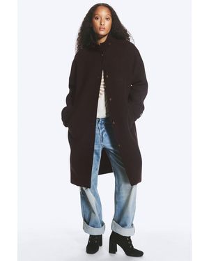 Monki Mantel Aus Wolle Mit Stehkragen - Schwarz
