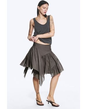 Weekday Asymmetrischer Baumwoll-Midirock - Mehrfarbig