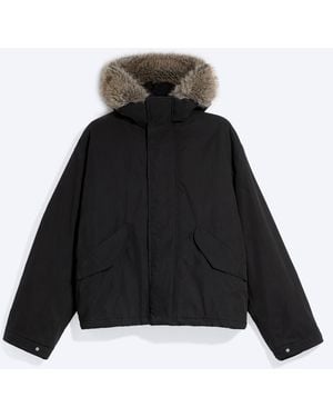 Weekday Faux Fur-Trim Puffer Jacket - Black