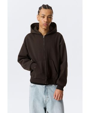 Weekday Weit Geschnittener Zip-Hoodie - Schwarz