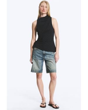 Weekday Asymmetric Sleeveless Suiting Top - Black