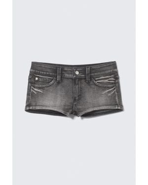 Cheap Monday Booty Bei Low Rise Mini Denim Shorts - Grey