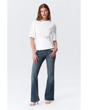Monki Fitted Dart Detail T-Shirt - White