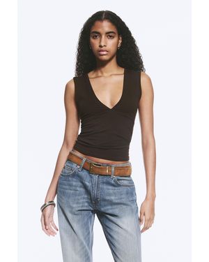 Weekday Fitted V-Neck Sleeveless Top - Blue