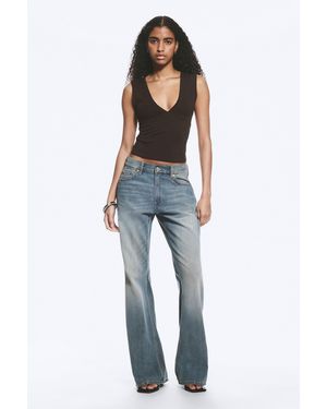 Weekday Helix Low Rise Regular Flared Jeans - Blue
