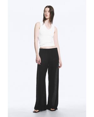 Weekday Crinkled Low-Rise Wide-Leg Trousers - White