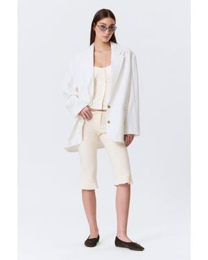 Monki Single-Breasted Oversized Blazer - White