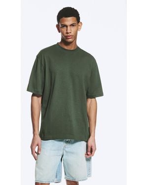 Weekday Relaxed Fit Short-Sleeved Cotton T-Shirt - Green