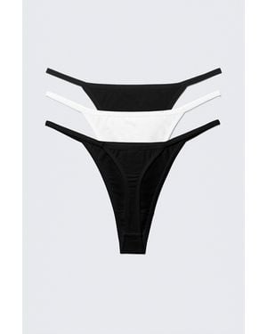 Weekday 3-Pack Soft Cotton Thongs - White