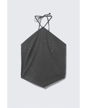 Weekday Slim Fit Halter Top - Grey