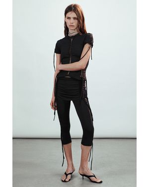 Weekday Jersey-Hose Mit Knotendetail - Grau