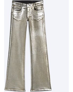 Weekday Low-Rise Coated Bootcut Jeans - White
