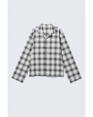 Weekday Relaxed Flannel Pyjama Shirt - Grey