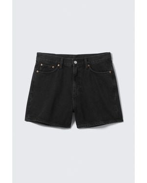 Weekday Eris Short Loose Fit Denim Shorts - Black