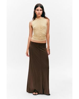 Monki Maxi Jersey Skirt - Brown