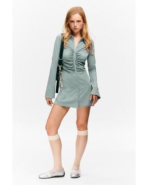 Monki Long-Sleeve Dress - Blue