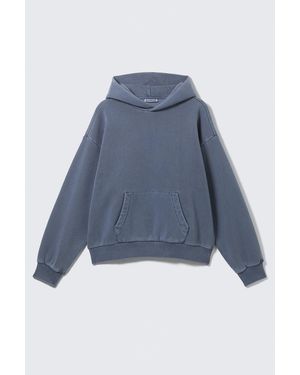Weekday Loose Heavyweight Cotton Hoodie - Blue