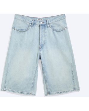Weekday Mid Rise Loose Dart Detailed Denim Shorts - Multicolour