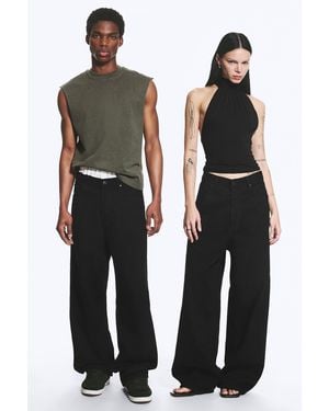 Weekday Astro Mid Rise Loose Baggy Jeans - Black