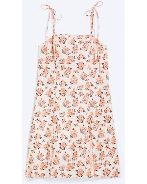 Monki Midikleid Mit Eckigem Ausschnitt Und Schlitz - Mehrfarbig