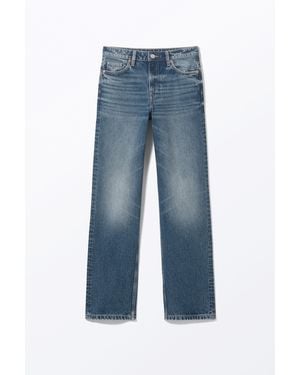 Monki Aimo Mid Straight Jeans - Blue
