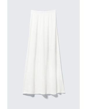 Weekday Sheer Cotton Knit Maxi Skirt - White