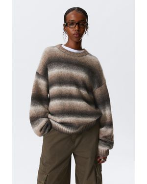 Weekday Loose Fit Space-Dyed Knitted Jumper - Brown
