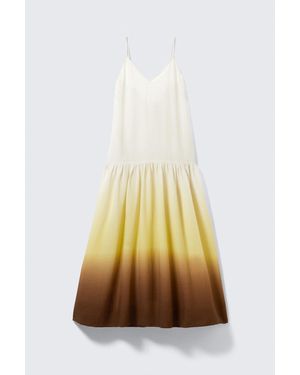 Monki Tiered Printed Cotton Maxi Dress - Natural