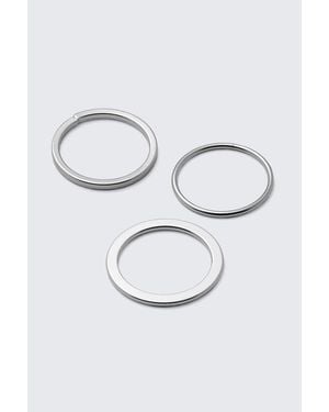 Weekday 3-Pack Minimal Steel Rings - Grey