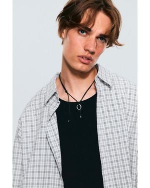 Weekday Oversized Checked Shirt - White
