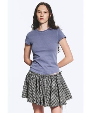 Weekday Slim Short-Sleeved Cotton T-Shirt - Blue