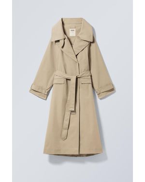 Weekday Oversized Double-Breasted Trench Coat - Natural