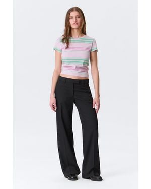 Monki Low Rise Suiting Trousers - Black