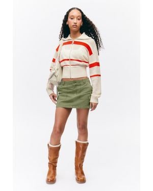Monki Mini Cotton Cargo Skirt - Green