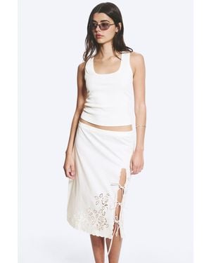 Monki Geripptes Tanktop Mit Eckigem Ausschnitt - Weiß