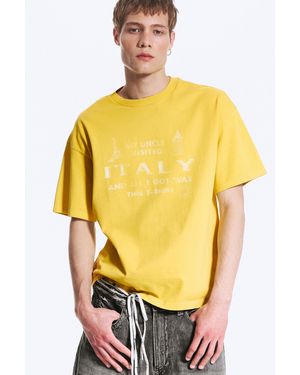 Weekday Boxy Printed Graphic T-Shirt - Yellow