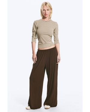 Monki Relaxed Low‑Rise Jersey Trousers - Brown