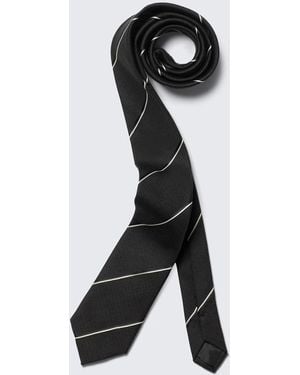 Weekday Striped Slim Tie - Black
