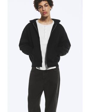 Weekday Loose Fit Zip Hoodie - Black