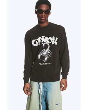Weekday Lässiges Longsleeve Mit Grafikdruck - Schwarz