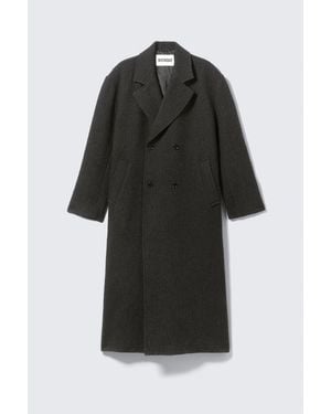 Weekday Zweireihiger Oversize-Mantel Aus Wollmischung - Schwarz
